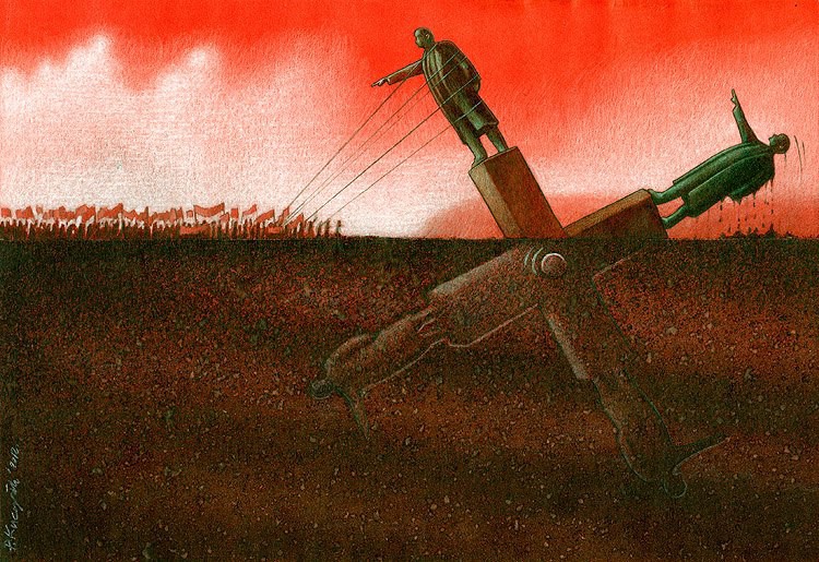 Revolution by Paweł Kuczyński (Facebook / Instagram). See also 78 More Brutally Honest Illustrations By Pawel Kuczynski Show What’s Wrong With Today’s Society.